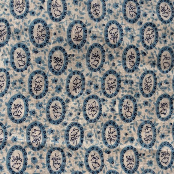Vintage Blue Floral Fabric 4 Yards - Picture 4 of 7